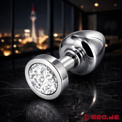 Anaal Sieraden - Silver Star Diamante - Luxe butt plug met kristal - Thumbnail