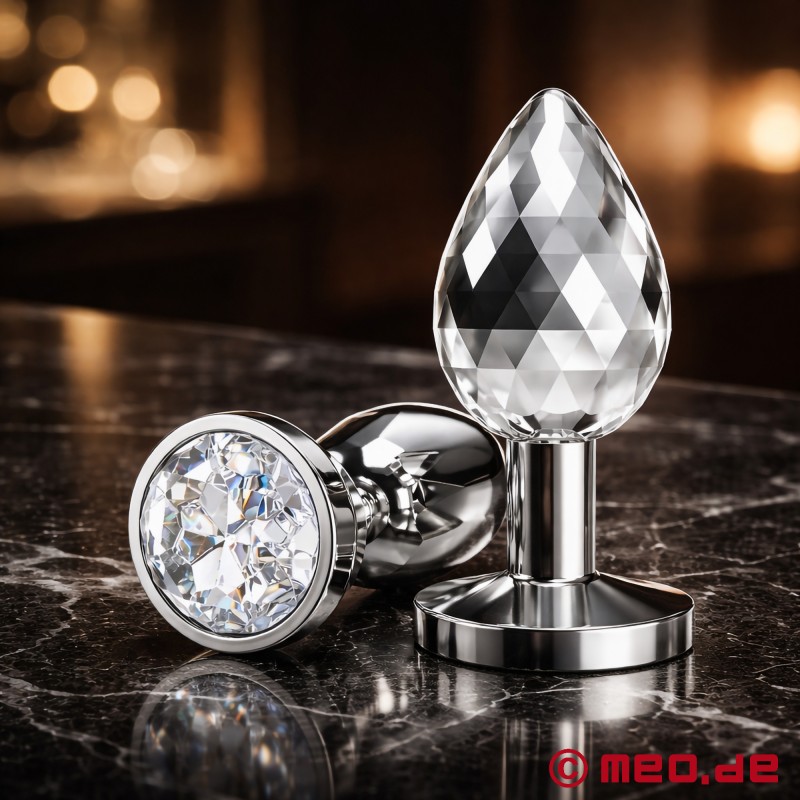 Plug anal de metal com cristal - DiscoDiamond™ - 1