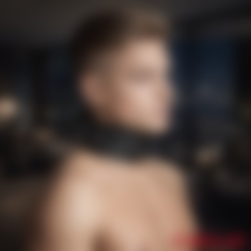 BDSM-Halsband aus Leder mit Spikes und D-Ringen - 3