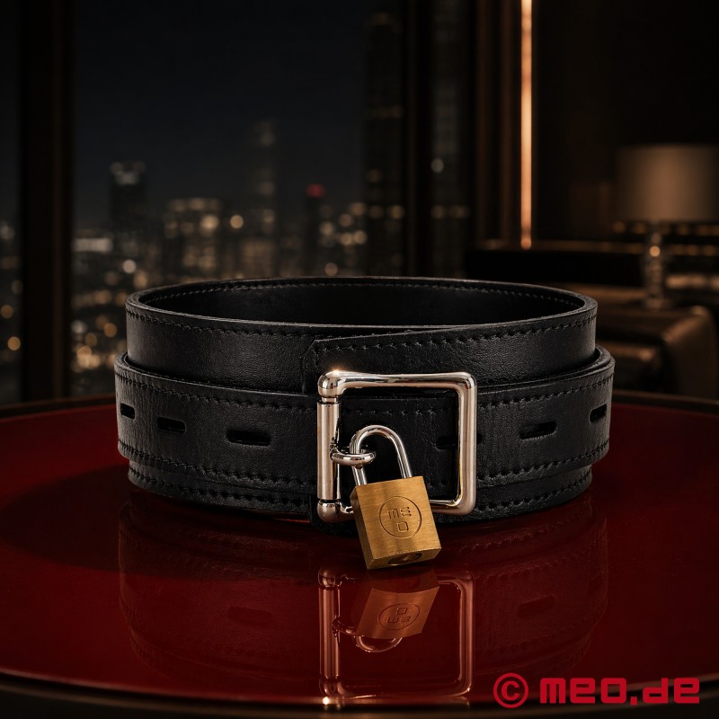 DominateMe™ by MEO® - Låsbart läderhalsband med noshake - 4