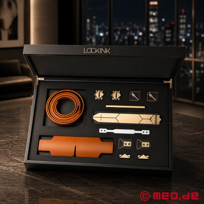 LOCKINK-Teasing & Impact Play Set-hnědá barva - 1