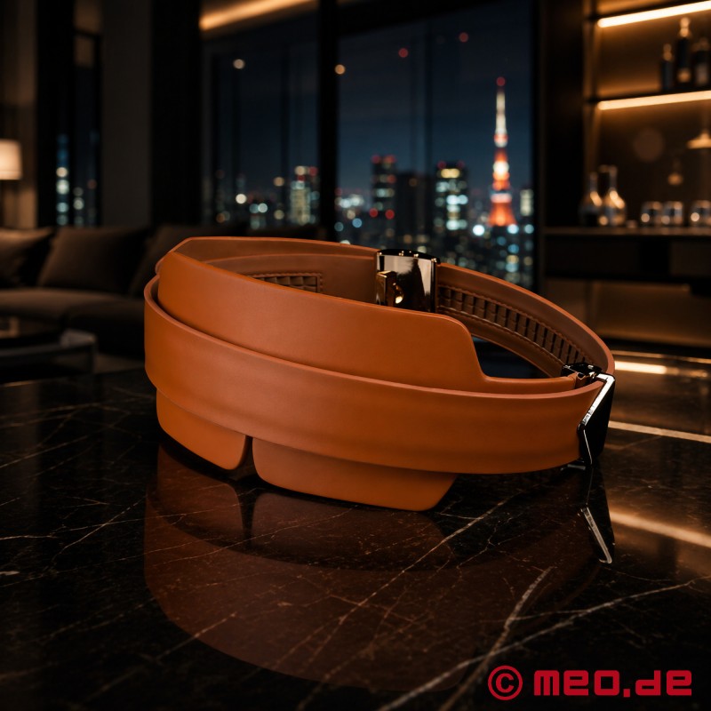 Lockink™ x MEO® - Brown Leather Blindfold - 2