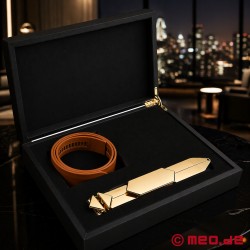 Lockink™ x MEO® - Adjustable Brown Leather Slapper - Thumbnail