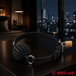 Bâillon noir MEO® GAGLOCK™ – Bâillon-boule en silicone verrouillable