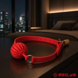 Roter Knebel MEO® GAGLOCK™ - Abschließbarer Ballknebel aus Silikon - Thumbnail