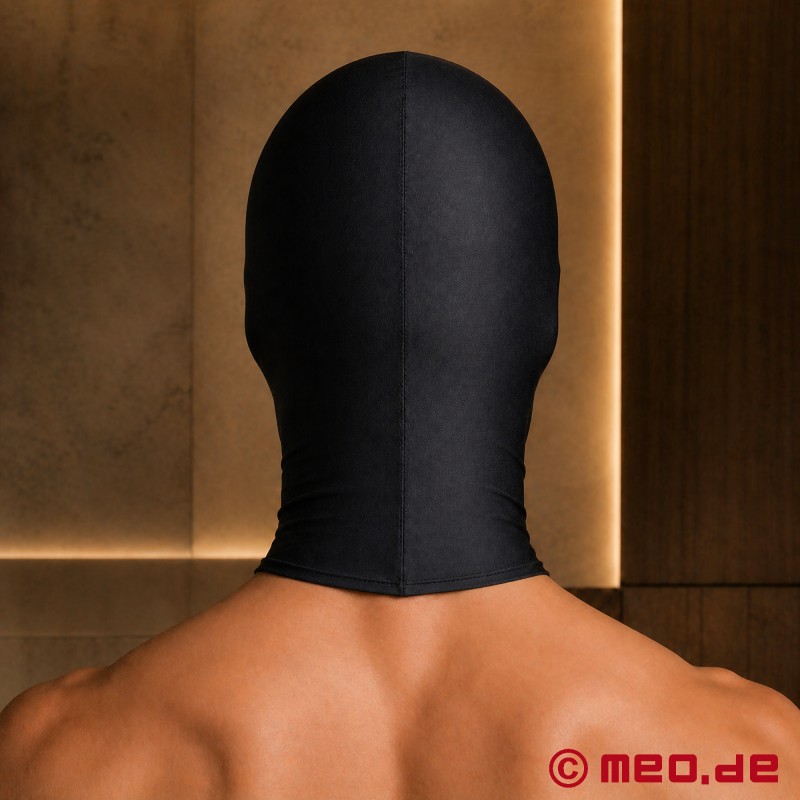 Musta fetissi naamio - läpinäkymätön spandex naamio - 3