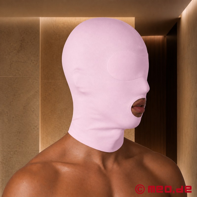 Rosa Fetischmaske - Spandexmaske mit Mundöffnung - 2