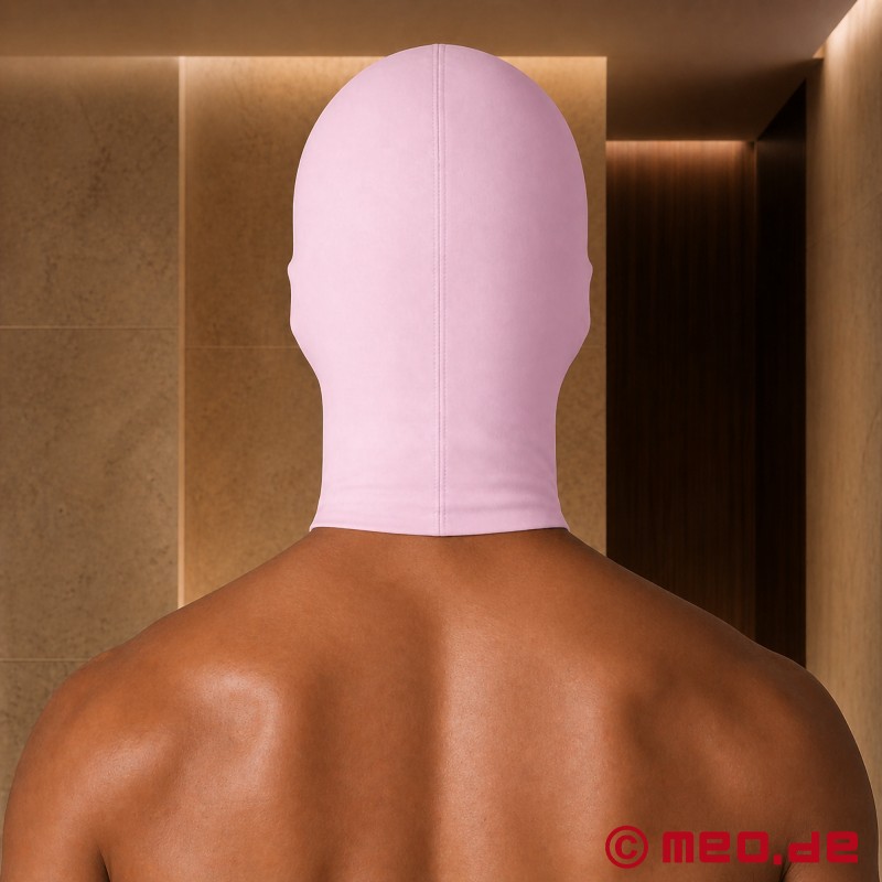 Rosa Fetischmaske - Spandexmaske mit Mundöffnung - 3