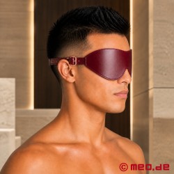 BDSM blindfold De Luxe lavet af læder, bordeaux-farvet, polstret - NOBLESSE - Thumbnail