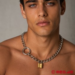 AlphaLock™ от MEO® - Огърлица за робство с възможност за заключване, изработена от масивна неръждаема стомана - Thumbnail