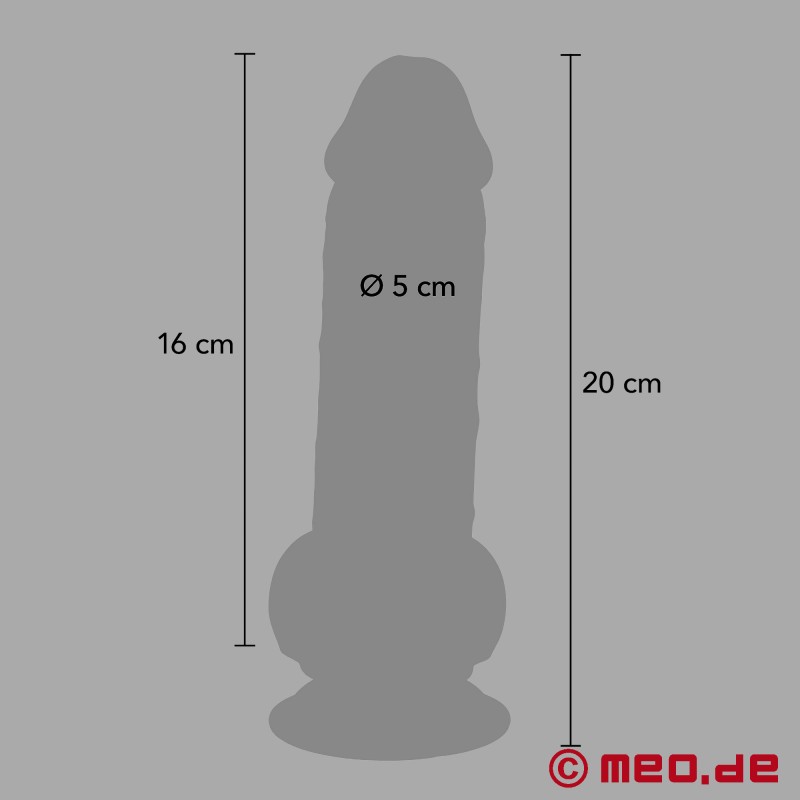 Deluxe divkārša blīvuma biezais dildo 20 cm - 8
