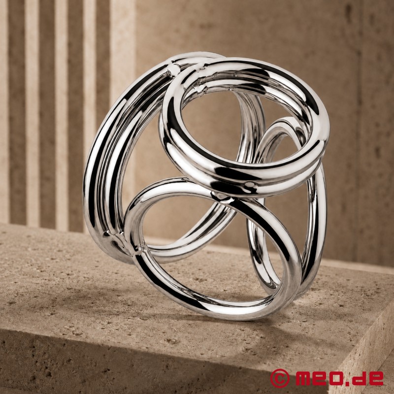 CobraCage™ by Cazzomeo® - Cockring triple de acero inoxidable - 4